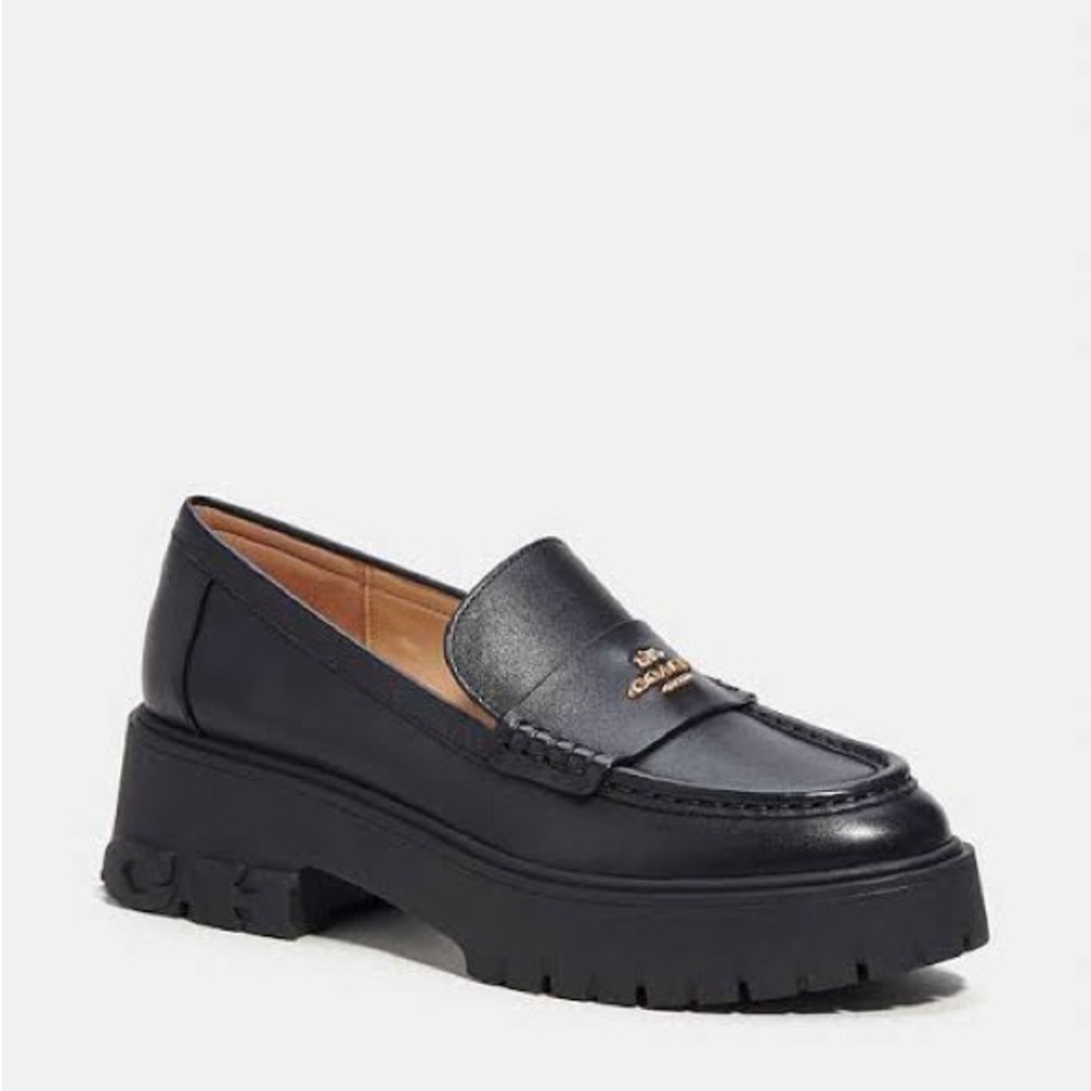 Coach Women’s Ruthie Black Leather Slip-On Loafers